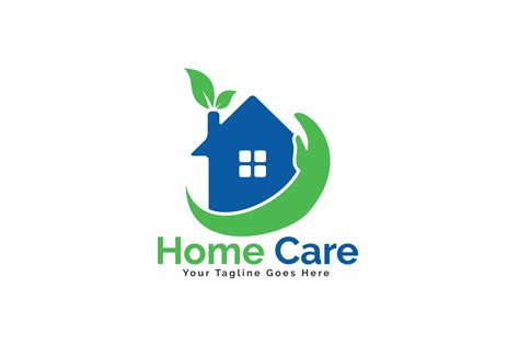 Home Care Logo Design House With Hand Vector Design