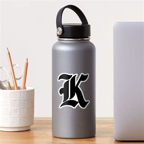 K Old English Font Lettering Sticker For Sale By Drayziken Redbubble