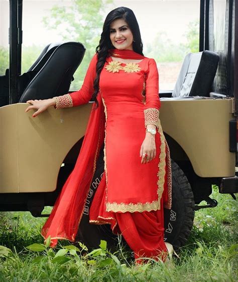 Kaur B Red Suit Kaur B Suits Punjabi Suit Simple