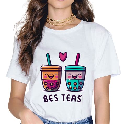 Bes Teas Besties Boba Tea Bubble Tea Kawaii Best Friend Pun T Shirt