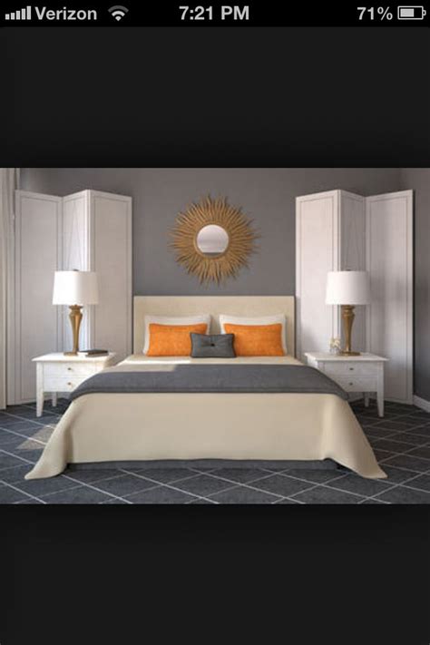 The main consideration is not to overdo the amount of black. Grey and orange room | Grey bedroom with pop of color ...