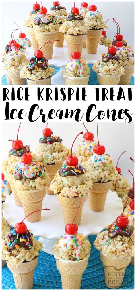 Rice krispie ice cream dessert5boysbaker.com. Rice Krispie Ice Cream Cones are easy to make & super cute ...