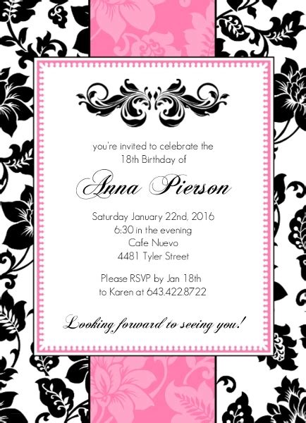 birthday party invitation adult birthday invitations