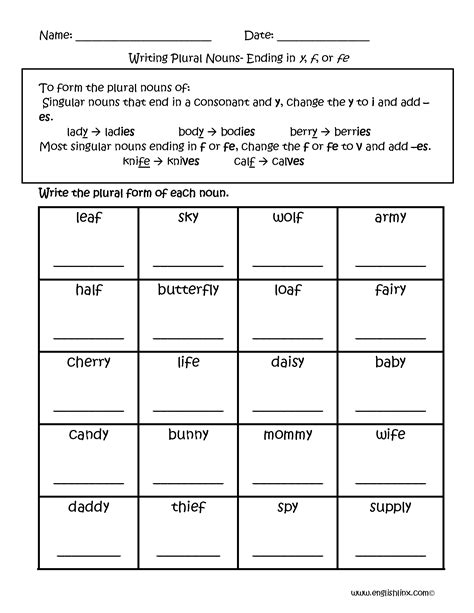 These are the easy ones. Writing Plural Nouns Worksheets (With images) | Nouns ...