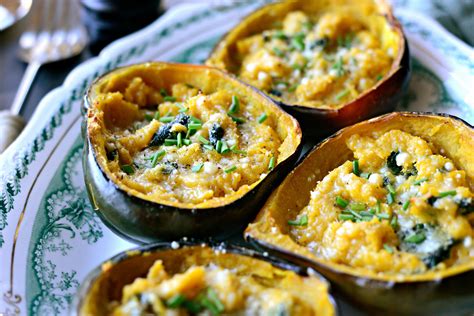 It's easy to follow the basic recipe and make changes to suit your taste—some reviewers left out the cheese, some added bacon, some reduced the brown sugar. Twice-Baked Spinach Parmesan Acorn Squash - Simply Scratch