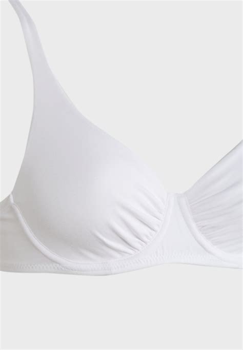 buy cotton on body white organic cotton gathered underwire bra for women in mena worldwide