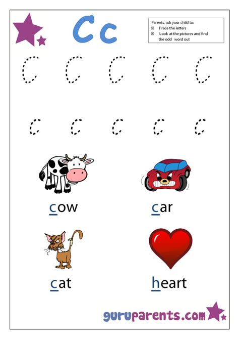 Teach Child How To Read Letter C Phonics Worksheets