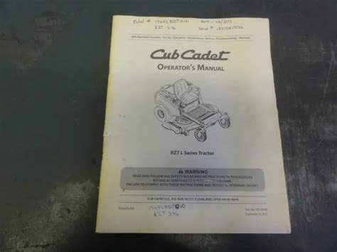 Cub Cadet Rzt L Series Tractor Operators Manual 769 08448 3000