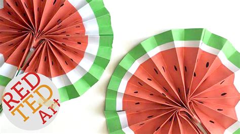 Easy Origami Paper Fan Watermelon Diy Youtube