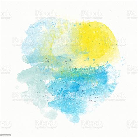 Abstract Blue Yellow Watercolor Background Divorce Spot And Spray Stock