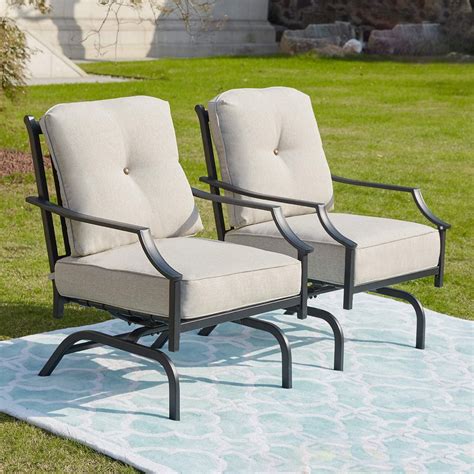 Outdoor Metal Chairs With Cushions Hampton Bay Nantucket Rocking