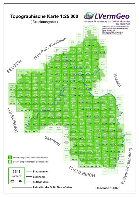 Deutschland Topo Landkarten 125000 Blattschnitte Index