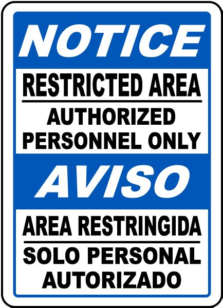 Bilingual Restricted Area Authorized Personnel Only Sign F3777