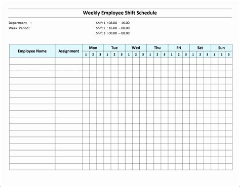 Employee Schedule Format Excel Templates Excel Templates