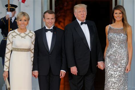 Us President Trump And First Lady Melania Welcome French President