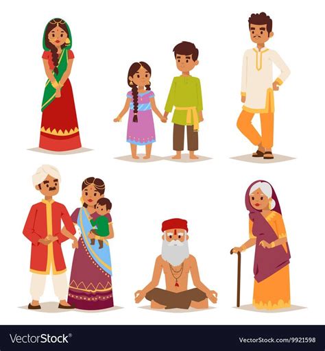 Indian People Royalty Free Vector Image Vectorstock Cartoon