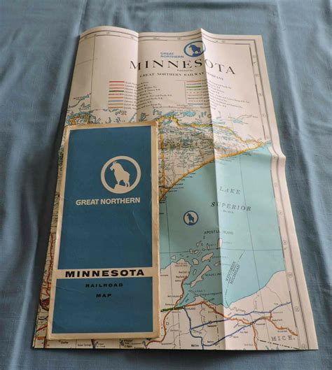 1967 Great Northern Minnesota Railroad Map Antique Price Guide