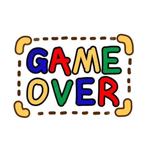 Cute Cartoon Game Over Colorful Game Game Over Board Game Over Png