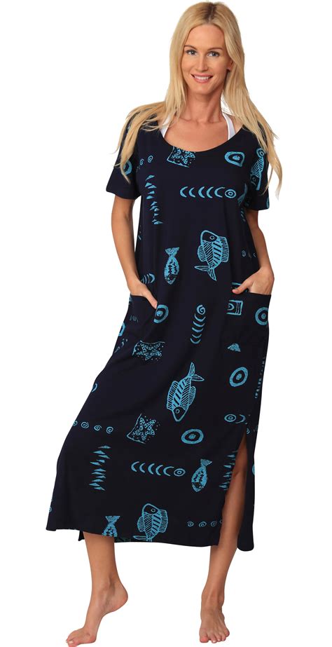 Ingear Ingear Cotton Dress Long Casual Beach Summer Fashion Sleeve Print Cover Up Walmart