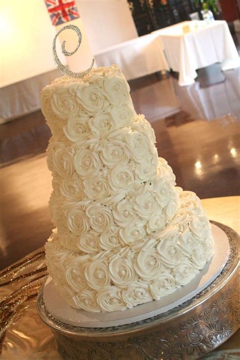 Rosettes And Pearls — Round Wedding Cakes Rosette Cake Buttercream