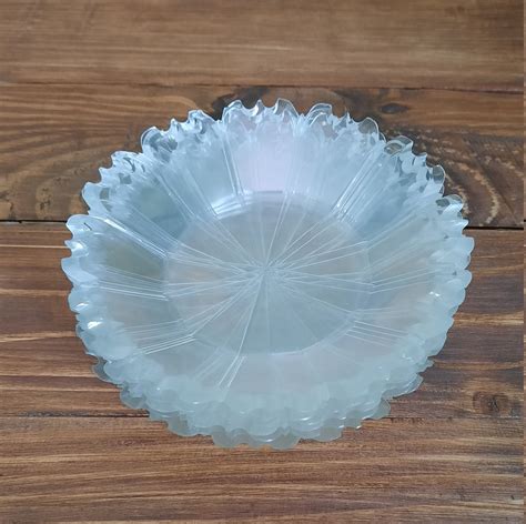 Vintage Clear Glass Luncheon Plates Plate Diamond And Coin Etsy