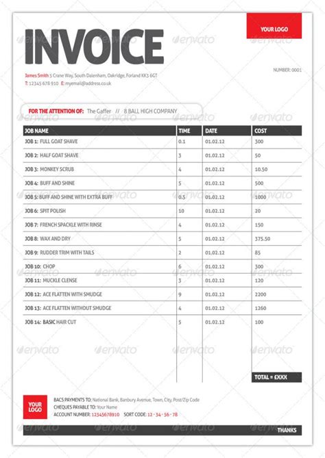 Invoice Template For Numbers
