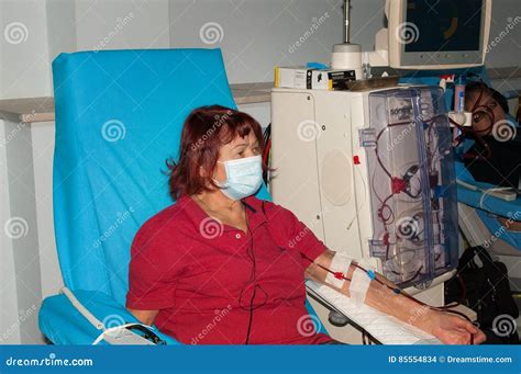 Elderly Woman On Dialysis In The Hospital Editorial Stock Image Image Of Medical Peritoneal