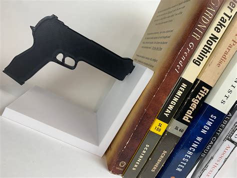 Gun And Bloodsplatter Bookends Crime Detective Themed T Etsy