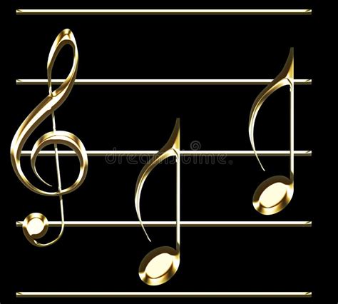 Golden Treble Clef And Bass Clef Signs Illustration Key Sol Music