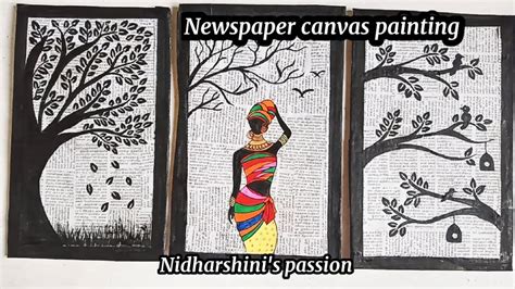 Newspaper Canvas Painting For Beginners Newspaper Wall Decor African