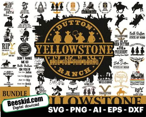 Mega Bundle Yellowstone Svg Yellowstone Symbols Yellowstone Labels