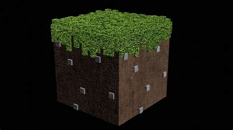 Blender D Minecraft Grass Block Render Youtube