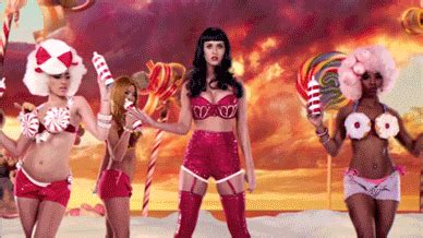 Katy Perry With Cans Of Whipped Cream As Seen In Enjoy The Bits