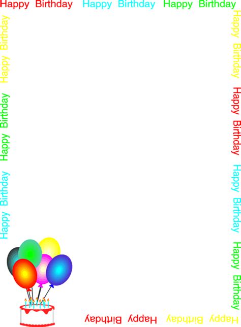 Happy Birthday Page Border All Borders Are Free And Printable