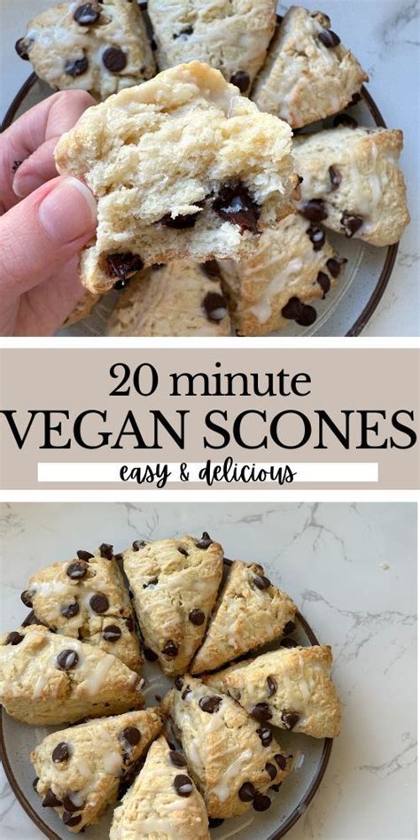 Vegan Chocolate Chip Scones Vegan Scones Recipe Easy Scones Easy