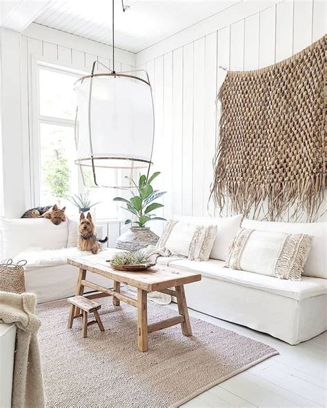 Coastal Boho Style Living Room Seagrass Boardandbatten