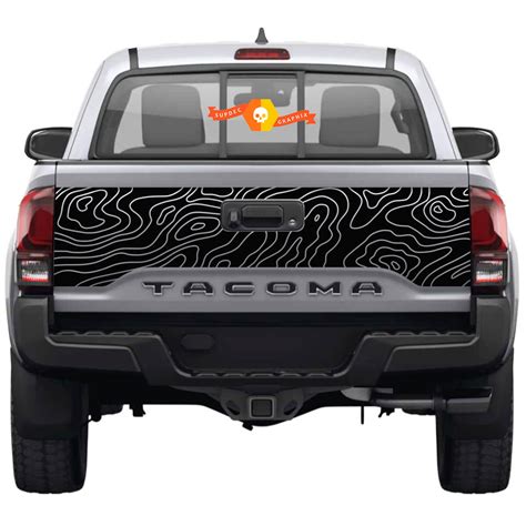 Tailgate Topographic Map Rear Decal For Toyota Tacoma Third Generation