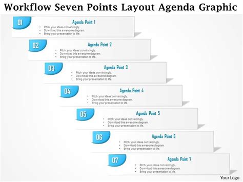 Business Plan Workflow Seven Points Layout Agenda Graphic Powerpoint Presentation Template