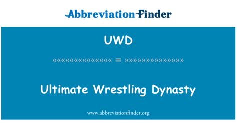 คำจำกดความของ UWD ไดนาสตมวยปลำทดทสด Ultimate Wrestling Dynasty