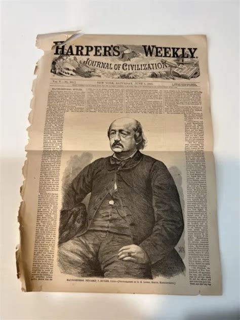 Harpers Weekly Newspaper June 1 1861 Civil War General Butler