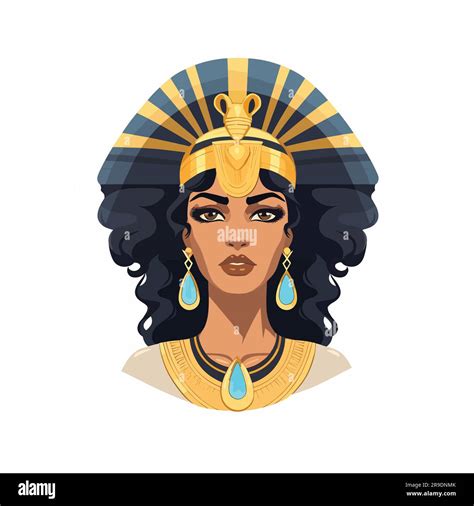 Black Cleopatra Vector Isolated On White Stock Vector Image And Art Alamy