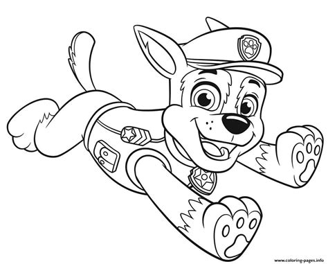 Chase From Paw Patrol Coloring Page Boringpop