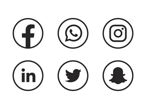 Social Media Icons Bundle Facebook Instagram Snapchat Linkedin And