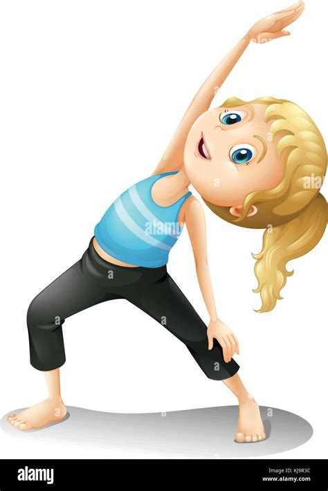 Illustration Of A Girl Exercising On A White Background Stock Vector