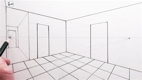 How To Draw A Simple Room Using Point Perspective For Beginners Youtube