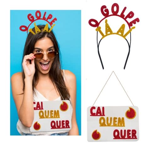 Kit Carnaval Tiara Plaquinha Bloco Fantasia V Rios Temas Shopee Brasil