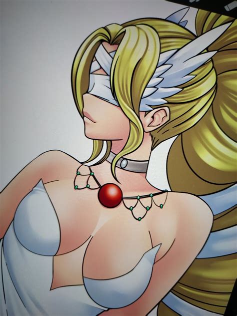 Venusmon Digimon Highres 1girl Blindfold Blonde Hair Female Focus