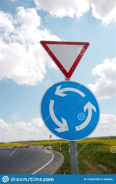 Roundabout Traffic Sign Stock Image Image Of Rotation 132541563