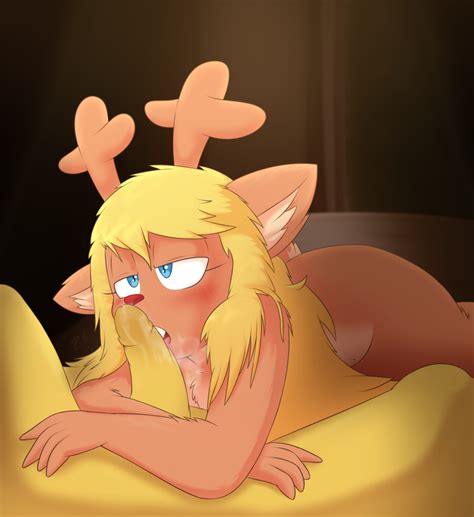 Rule 34 Absurd Res After Fellatio After Oral After Sex Anthro Antlers Arms Around Penis Bed