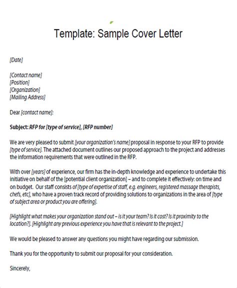 Sample Cover Letter For Project Proposal